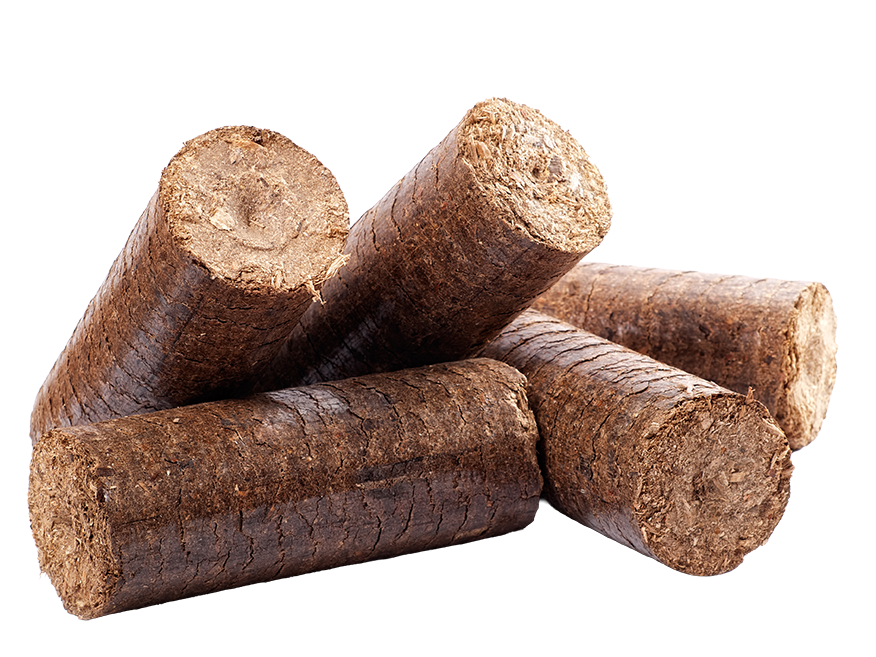 Visuel Adobe de bûches de bois compressées, par lot de 5 bûches sans arrière plan